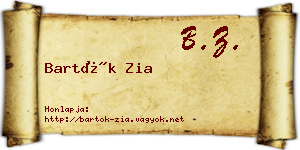 Bartók Zia névjegykártya